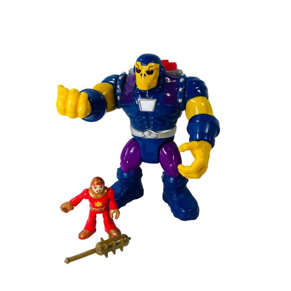 Dc Comics Imaginext 2017 Mongul Supervillain & Knight With Weapon Accessories - Picture 2 of 11